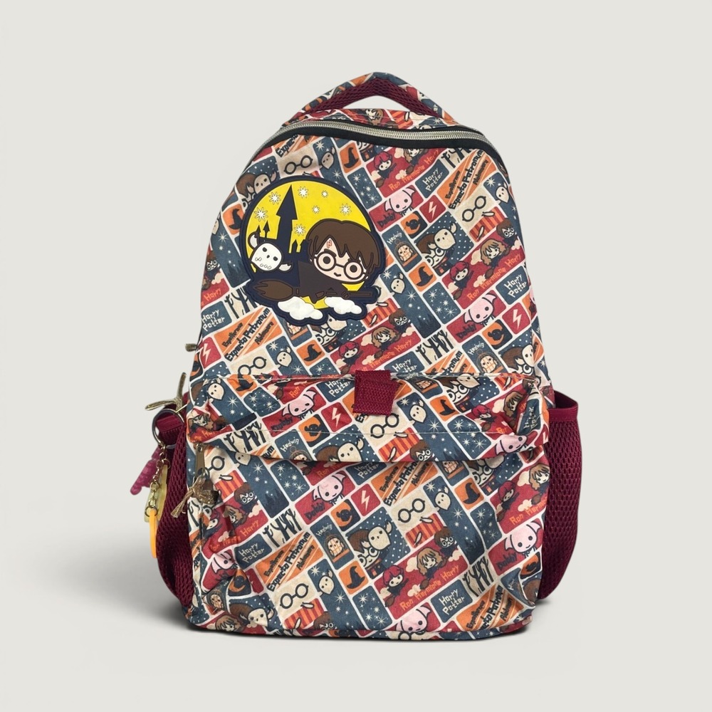 Harry Potter Backpack Chibi Print Hogwarts School Bag Faux Leather Cute